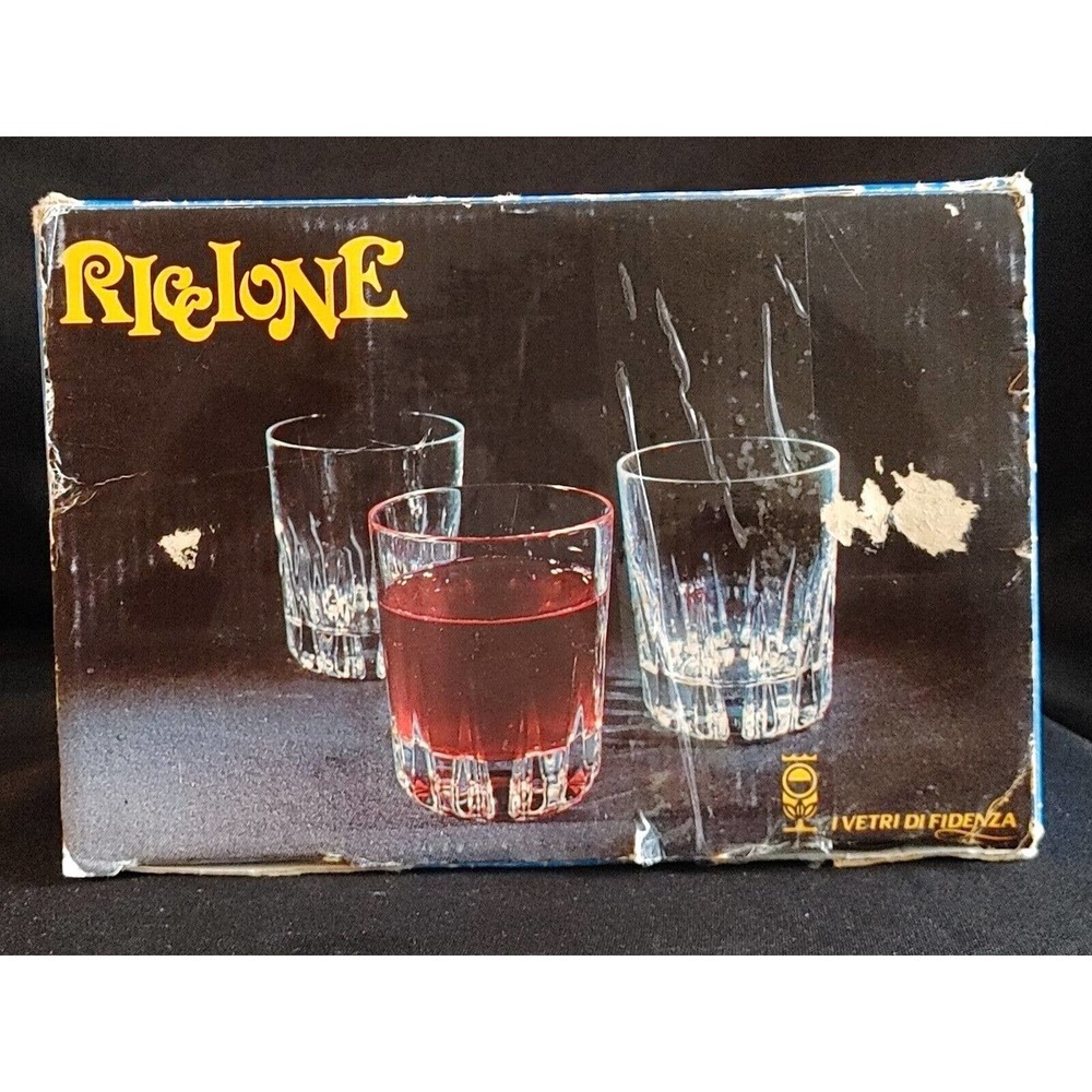 Set of 6 Liquor Cocktail Glasses Ricclone Vetri Di Fidenza Bicchieri Excelsior